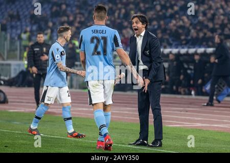 Simone Inzaghi head coach of Lazio seen during the Serie A match between SS Lazio and Inter at Stadio Olimpico.(Final score; SS Lazio 2:1 Inter) Stock Photo