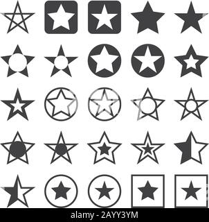 Star vector icons for rating and award, Mark quality for website illustration Stock Vector