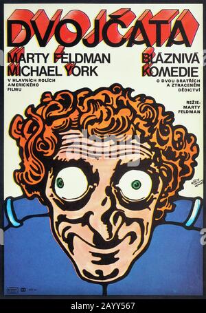Original Czech movie poster The Last Remake Of Beau Geste, 1979, American comedy of Marty Feldman, starring M. Feldman, Michael York. Stock Photo