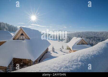Beautiful winter in the Polish high mountains Stock Photo