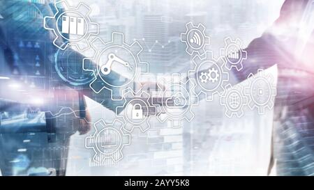 Technology innovation and process automation. Smart industry 4.0. Stock Photo