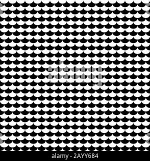 Scales seamless pattern in black and white. Texture background with abstract graphic, vector illustration Stock Vector