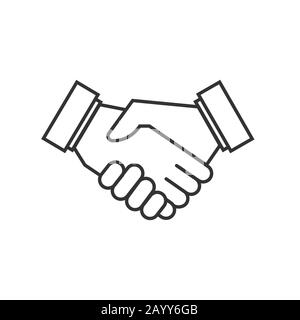 Business agreement handshake vector icons. Agreement symbol partnership handshake, icon agreement deal illustration Stock Vector