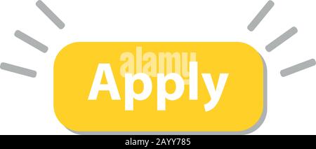 Cool vector 'Apply' button with cursor in flat design. Ideal for web form submission, campaign participation banners, blogs, content updates and news feed vector eps 10 Stock Vector