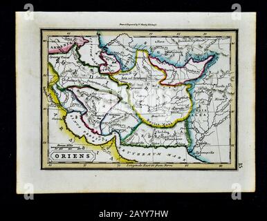 1832 Murphy Map Ancient Oriens Middle East Iran Iraq Afghanistan India Pakistan Stock Photo