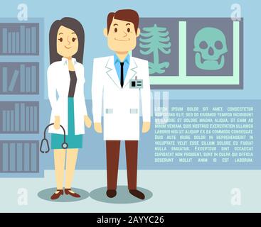 Doctor and hospital nurse vector. Healthcare medical concept, medical team of doctors. Illustration of character medical staff Stock Vector