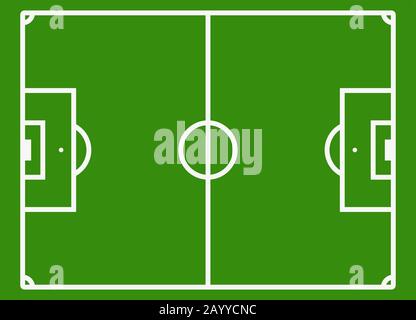 Soccer field or football pitch. Football stadium for competition play, vector illustration Stock Vector