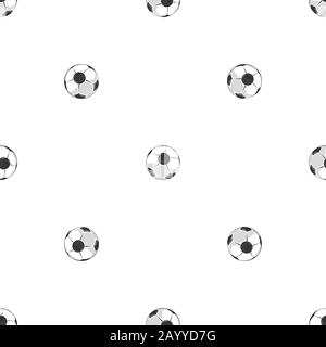 Soccer balls seamless pattern in black and white. Abstract background soccer game, vector illustration Stock Vector