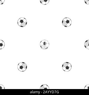 Soccer balls seamless pattern in black and white. Abstract background soccer game, vector illustration Stock Vector