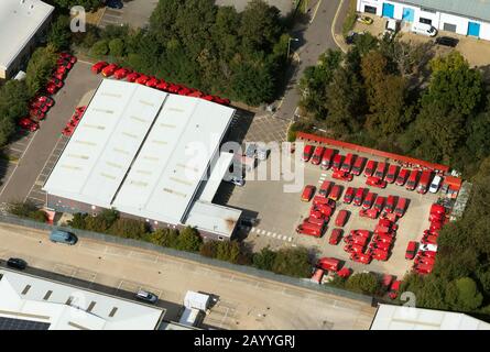 Royal Mail sorting office in Bury St Edmunds, UK, aerial view Stock Photo