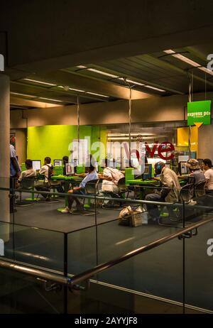 People using the computers at Burton Barr Central Library in downtown Phoenix, Arizona. Stock Photo