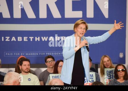 Henderson, United States. 17th Feb, 2020. Democratic candidate Elizabeth Warren takes questions from the crowd at an Early Vote Town Hall at the College of Southern Nevada, Henderson Campus, Student Union on February 17, 2020 in Henderson, Nevada. Credit: The Photo Access/Alamy Live News Stock Photo