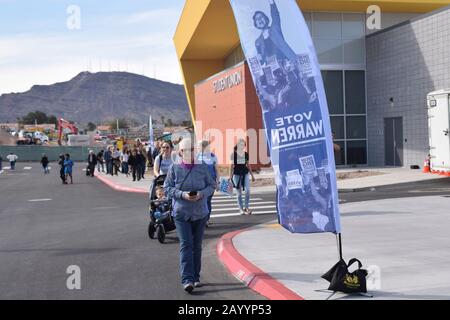 Henderson, United States. 17th Feb, 2020. Voters leave an Early Vote Town Hall hosted by Elizabeth Warren on February 17, 2020 in Henderson, Nevada. Credit: The Photo Access/Alamy Live News Stock Photo