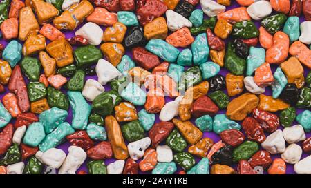Candy pebbles background. sweets in the form of colorful stones Stock Photo