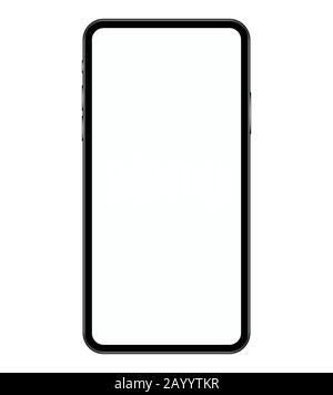 Smartphone isolated on white background. Mobile phone is designed to place ads or images on the screen. Template for application design. Stock vector Stock Vector