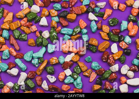 Candy pebbles background. sweets in the form of colorful stones Stock Photo