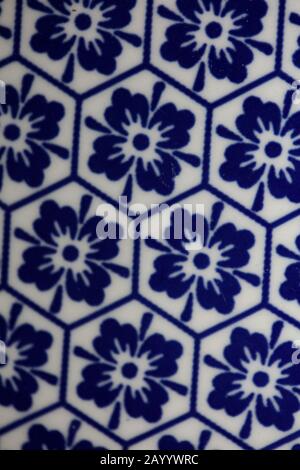 Blue and white flowers pattern macro background fifty megapixels Stock Photo
