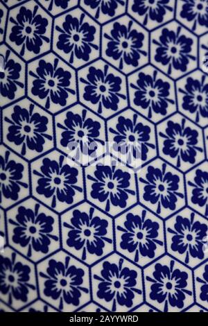 Blue and white flowers pattern macro background fifty megapixels Stock Photo