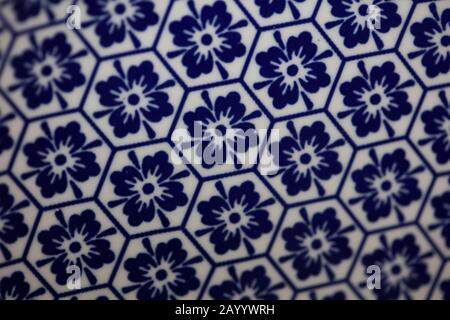 Blue and white flowers pattern macro background fifty megapixels Stock Photo