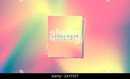 Vibrant colorful holographic vector mesh gradient banner/header editable template with text placeholder Stock Vector