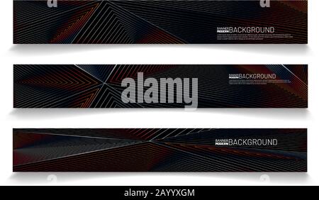 Collection of rectangular banners. Abstract vector background for your design Stock Vector