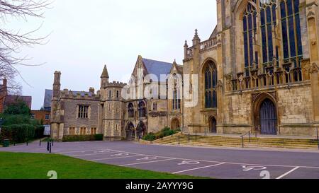 Famous Gloucester Cathedral in England Stock Photo