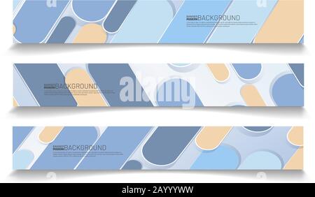 Collection of rectangular banners. Abstract vector background for your design Stock Vector
