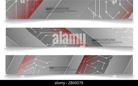 Collection of rectangular banners. Abstract vector background for your design Stock Vector