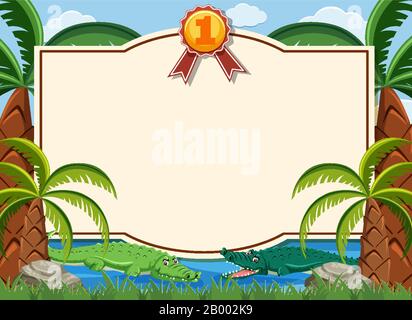 Crocodiles swimming in the river illustration Stock Vector Image & Art ...
