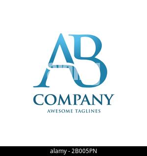 creative initial connected letters ab logo colorful vector Stock Vector