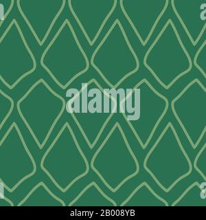 Dragon scales background pattern, seamless repeat vector green on green surface pattern design Stock Vector