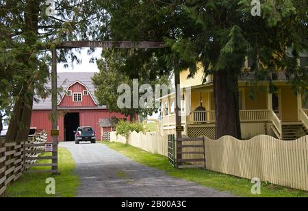 Aldergrove, Canada - June 9, 2019: View of Beautiful farm which have been used as filming location 'Kent Farm' in TV Show 'Smallville'