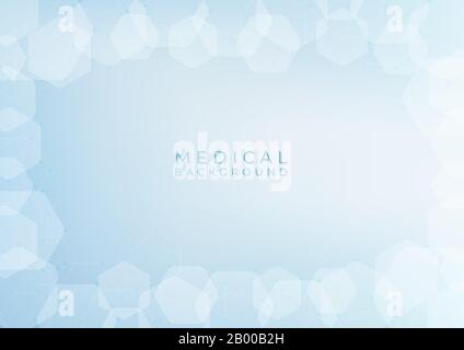 Medical minimal white color background hexagon shape design. vector illustration. Stock Vector
