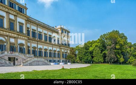 Royal Villa of Monza (Villa Reale), Milano, Italy. The Villa Reale was built between 1777 and 1780 by the imperial and  architect Giuseppe Piermarini. Stock Photo