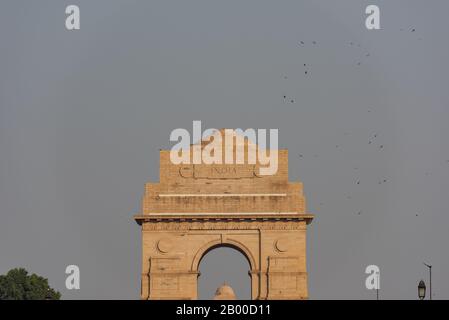 Top part of the India gate in New Delhi, India Stock Photo