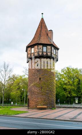 Medieval watchtower of Dohrener Turm in Hannover, Germany. Stock Photo