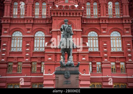 Monument to Marshal Georgy Zhukov was established in May 8, 1995 - in honor of the 50th anniversary of Victory in the Great Patriotic War.  Hero of th Stock Photo