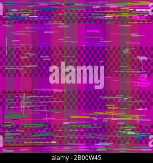 glitch technology pink background Stock Vector