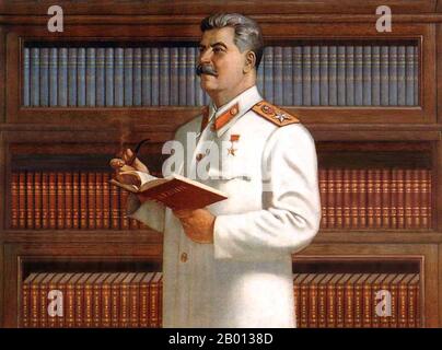 Soviet Union, Joseph Stalin (18 December 1878 – 5 March 1953), first General Secretary of the Communist Party of the Soviet Union's Central Committee (r. 1922-1953). Portrait, c. 1943.   Joseph Vissarionovich Stalin (1878-1953) was the first General Secretary of the Communist Party of the Soviet Union's Central Committee. While formally the office of the General Secretary was elective and was not initially regarded as top position in the Soviet state, after Vladimir Lenin's death in 1924, Stalin managed to consolidate more and more power in his hands, gradually destroying all opposition groups Stock Photo