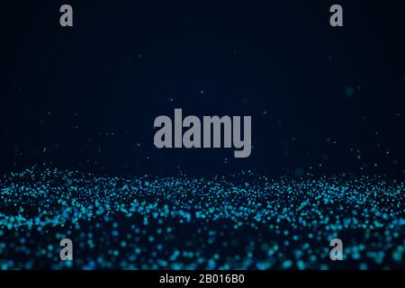 Future digital technology and big data visualization, abstract background illustration with glowing particles in cyberspace for science and analytics, Stock Photo
