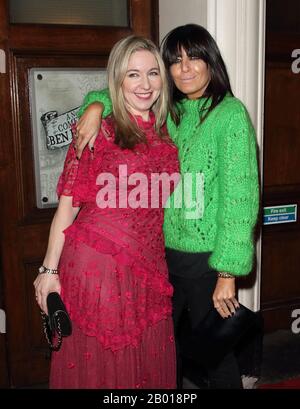 Claudia Winkleman and Victoria Coren-Mitchell attend the Upstart Crow press night at the Gielgud Theatre in London. Stock Photo