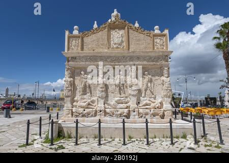 The Greek fountain located in Gallipoli. This fountain is the oldest in Italy, Puglia, Italy. Stock Photo