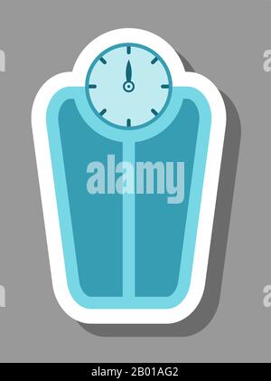 Weighing icon that symbolizes diet and obesity. All the objects, shadows and background are in different layers Stock Vector