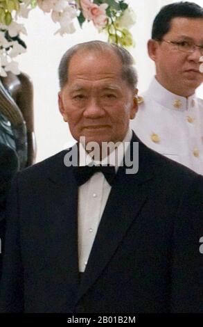 Thailand: Tanin Kraivixien or Thanin Kraivikien (5 April 1927 -), Prime Minister of Thailand (r. 1976-1977). Photo by Govt. of Thailand (CC License), 2011.  Tanin Kraivixien or Thanin Kraivixien was the prime minister of Thailand between 1976 and 1977. Tanin is a highly respected lawyer in Thailand. His involvement with Thai politics did not begin until after the student massacre on the campus of Thammasat University and the following military coup on 6 October 1976. The military named Tanin to be Prime Minister on 8 October 1976. He oversaw the most right-wing administration in Thai history. Stock Photo