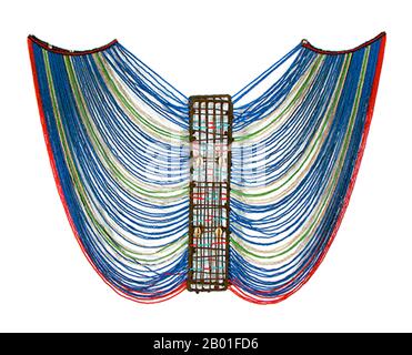 Sudan/South Sudan: Dinka man's corset in beads, fibre and wire, mid-20th century. Photo by the Brooklyn Museum (CC BY-SA 3.0 license).  The Dinka are an ethnic group inhabiting the Bahr el Ghazal region of the Nile basin, Jonglei and parts of southern Kordufan and Upper Nile regions. They are mainly agro-pastoral, relying on cattle herding at riverside camps in the dry season and growing millet and other varieties of grains in fixed settlements during the rainy season.  They number around 1.5 million people, about 10% of the population and making them the largest ethnic tribe in South Sudan. Stock Photo