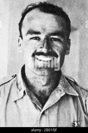 USA/Vietnam: Lieutenant Albert Peter Dewey (1916 - 26 September 1945), shot by accident by Viet Minh troops on September 26, 1945, who mistook him for a French soldier. Dewey was the first American fatality in French Indochina, killed in the early aftermath of World War II.  Dewey arrived on September 4, 1945 in Saigon to head a seven-man OSS team 'to represent American interests' and collect intelligence. Working with the Viet Minh, he arranged the repatriation of 4,549 Allied POWs, including 240 Americans, from two Japanese camps near Saigon, code named Project Embankment. Stock Photo