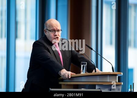 Berlin, Germany. 18th Feb, 2020. Peter Altmaier (CDU), Federal Minister of Economics and Energy, speaks at the 7th Russia Conference of the Association of German Chambers of Industry and Commerce (DIHK) and the German-Russian Chamber of Commerce Abroad. Around 500 company representatives and numerous guests of honour from politics and business will take part in the conference with the motto 'Innovation as an engine of growth'. Credit: Bernd von Jutrczenka/dpa/Alamy Live News Stock Photo
