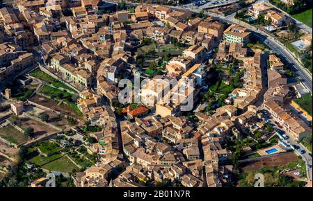 residental area in Valldemossa, 09.01.2020, aerial view, Spain, Balearic Islands, Majorca, Valldemossa Stock Photo