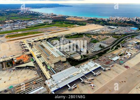 Aeroport de Palma de Majorca, 09.01.2020, aerial view, Spain, Balearic Islands, Majorca, Palma Stock Photo