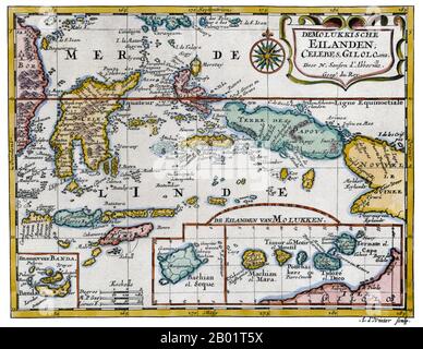 Map Of Southeast Asia With Indonesian Archipelago Indiae Orientalis Nec Non Insularum Adiacentium Nova Descriptio (Title On Object), Map Of Southeast Asia With Indonesian Archipelago, Different Areas Of Different Colors. In The